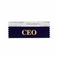 CEO Navy Blue Award Ribbon w/ Gold Foil Imprint (4"x1 5/8")